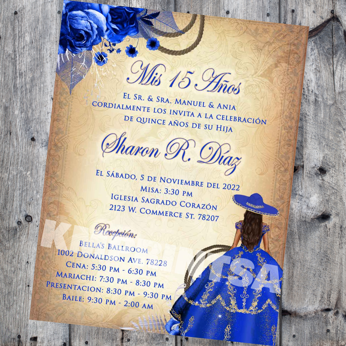Copy of Charro Mexican Theme Invitations 5 x 7 Cardstock 100# – KMPrintSA